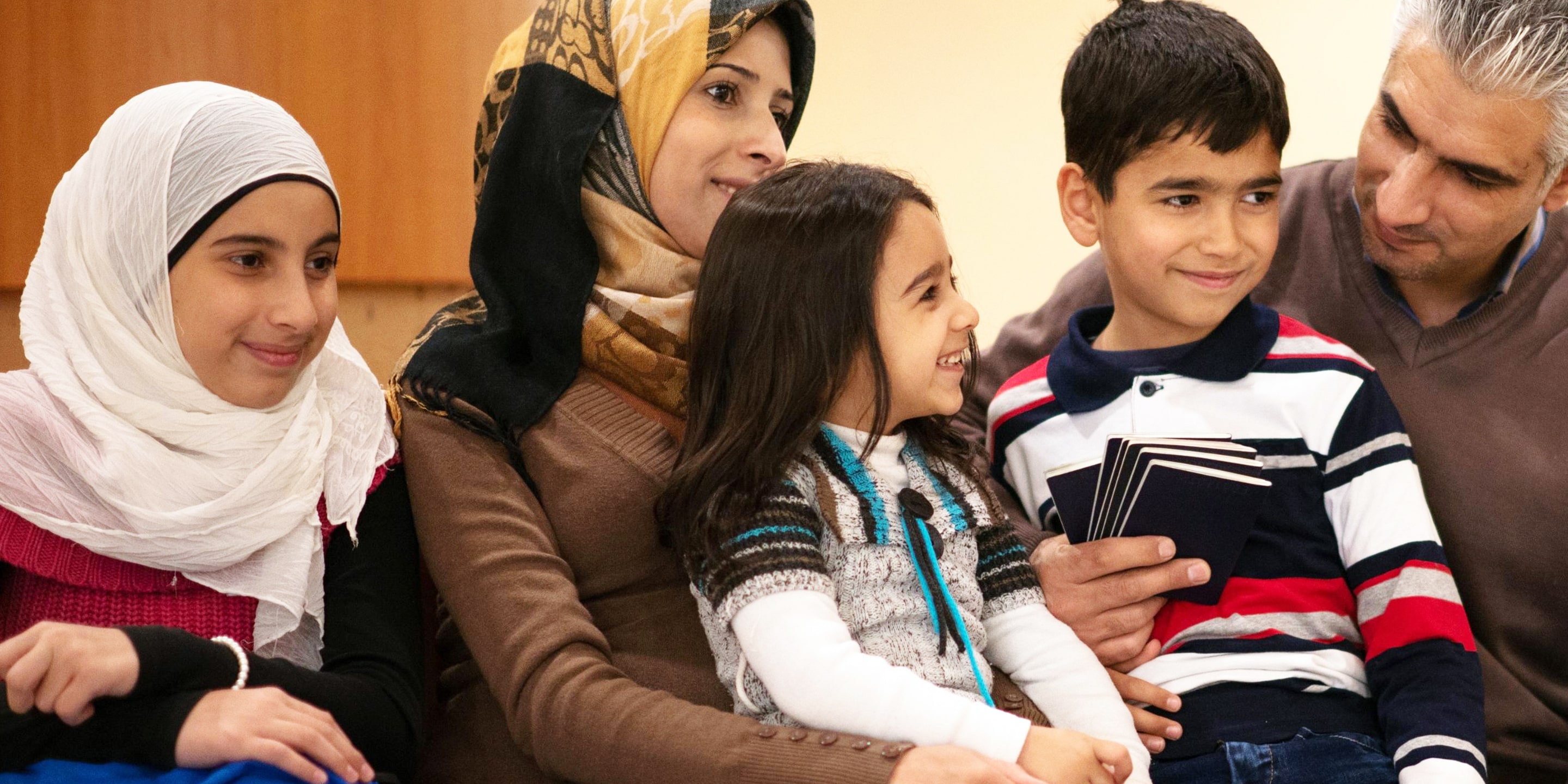 Immigrant family at airport