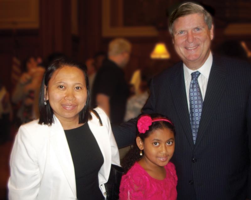 You helped Antin realize a lifelong dream when she was sworn in as a U.S. citizen. She is pictured at her naturalization ceremony with her daughter, Maya, and U.S. Agriculture Secretary and Pittsburgh native Tom Vilsack.