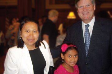 You helped Antin realize a lifelong dream when she was sworn in as a U.S. citizen. She is pictured at her naturalization ceremony with her daughter, Maya, and U.S. Agriculture Secretary and Pittsburgh native Tom Vilsack.