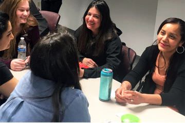 students in conversation